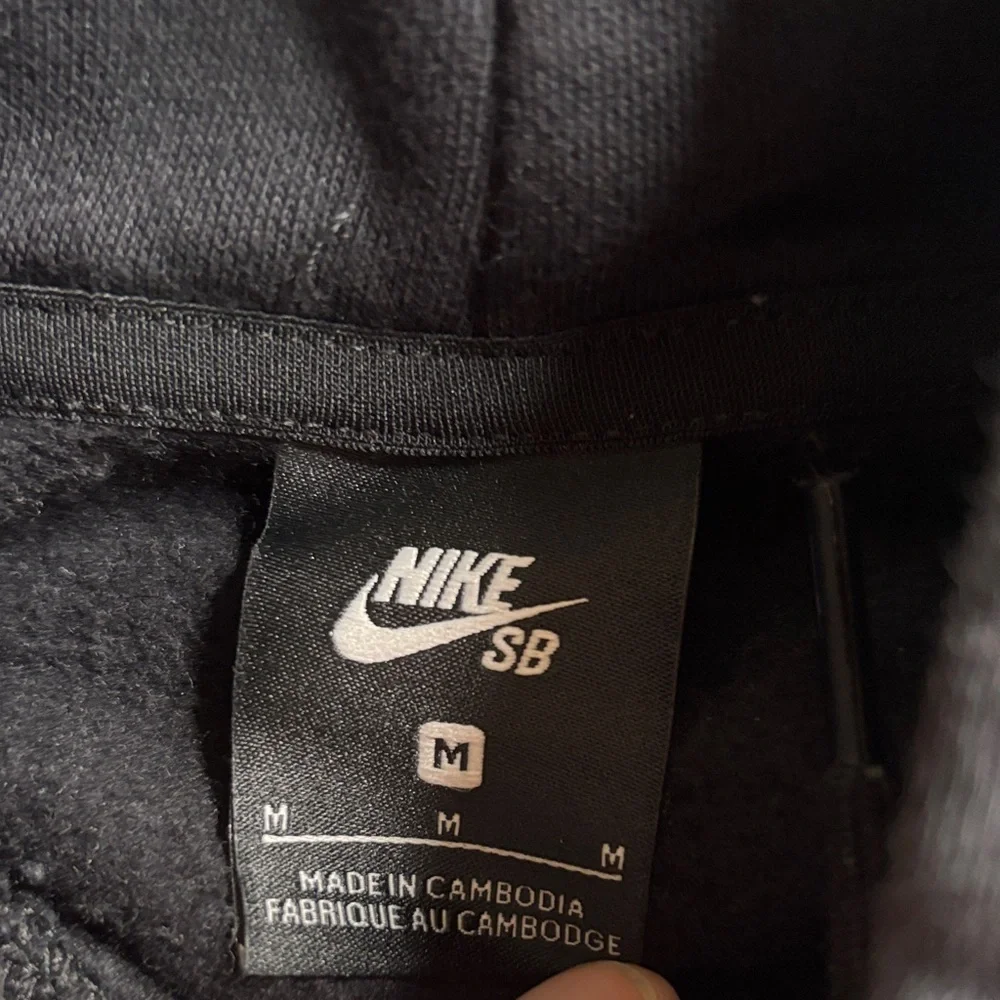 Nike Men's Black Hoodie with White Logo